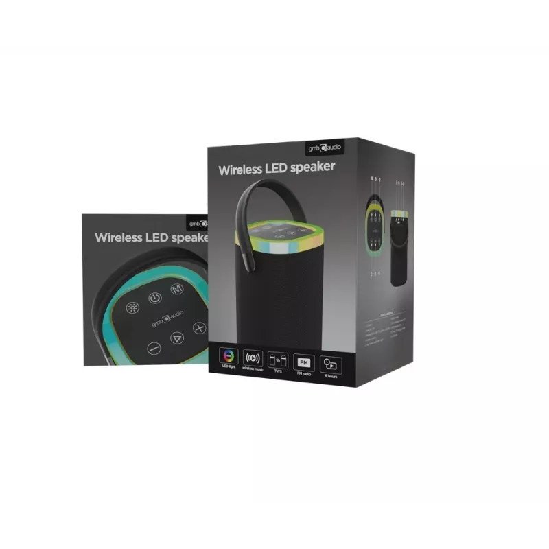 Portable speaker GEMBIRD SPK-BT-LED-06, Bluetooth, built-in LED, rechargeable battery