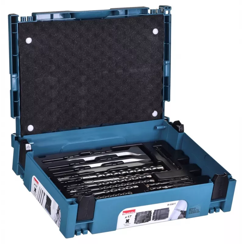 MAKITA DRILL BIT SET SDS + CHISELS 17pcs. IN THE MAKPAC SUITCASE