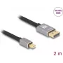 DeLOCK Mini DisplayPort to DisplayPort cable 8K 60 Hz 2 m grey metal