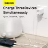 USB Cable Baseus Superior USB 2.0 1.5m USB A USB C/Micro USB A/Lightning White