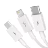 USB Cable Baseus Superior USB 2.0 1.5m USB A USB C/Micro USB A/Lightning White
