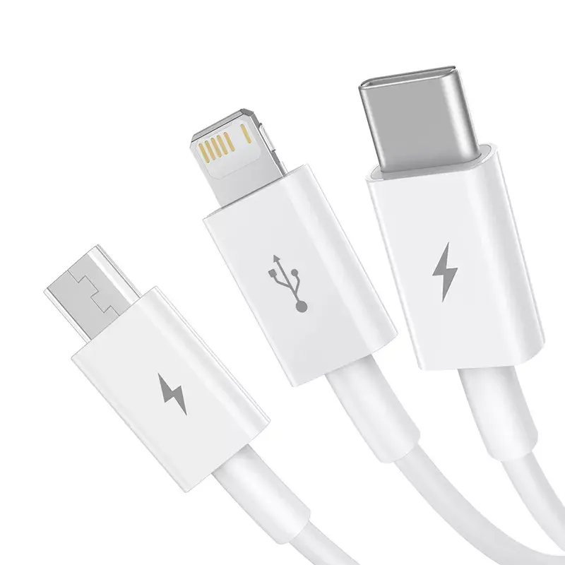 USB Cable Baseus Superior USB 2.0 1.5m USB A USB C/Micro USB A/Lightning White
