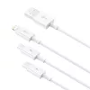 USB Cable Baseus Superior USB 2.0 1.5m USB A USB C/Micro USB A/Lightning White