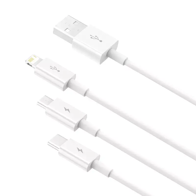 USB Cable Baseus Superior USB 2.0 1.5m USB A USB C/Micro USB A/Lightning White