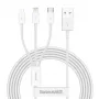 USB Cable Baseus Superior USB 2.0 1.5m USB A USB C/Micro USB A/Lightning White