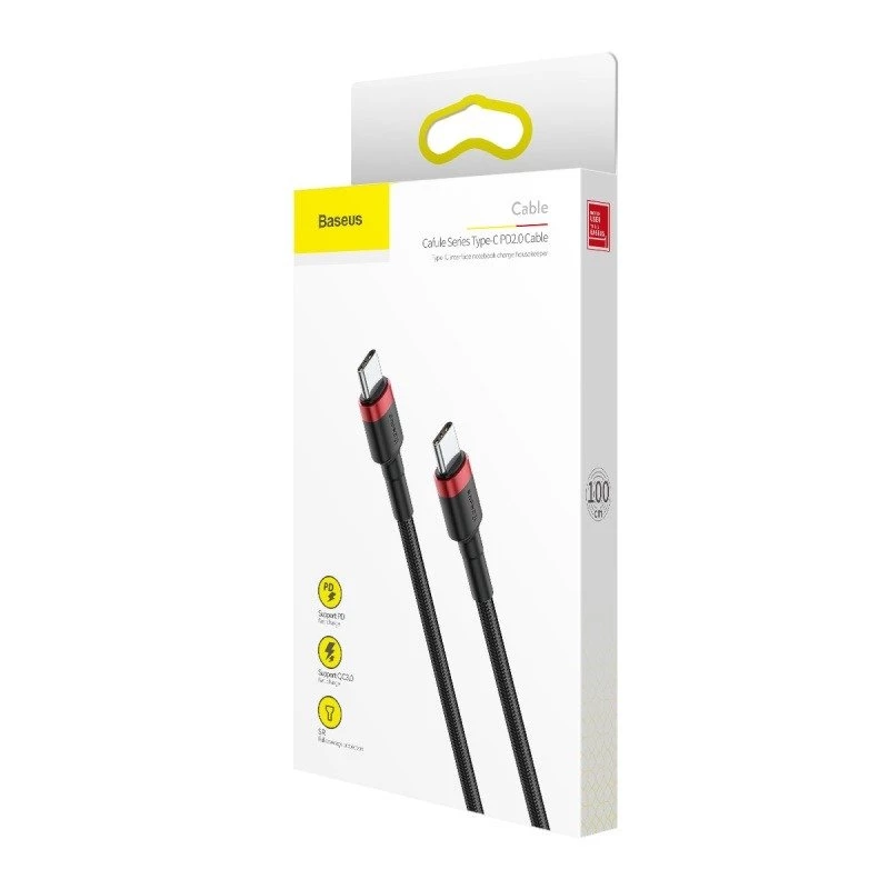 USB Cable Baseus Cafule 2m USB C Black Red