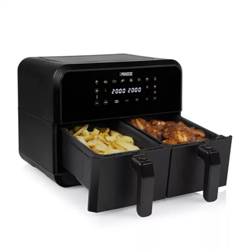 Airfryer Princess 1.182068.01.001 double-basket hot air fryer 8 L 2400 W 220°C touch LED (black)