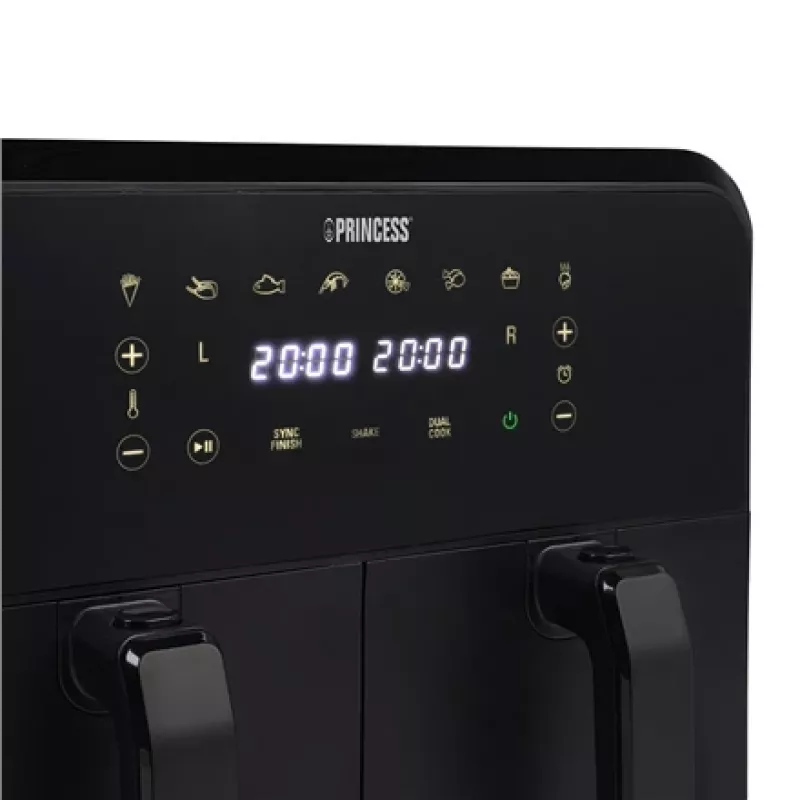 Airfryer Princess 1.182068.01.001 double-basket hot air fryer 8 L 2400 W 220°C touch LED (black)