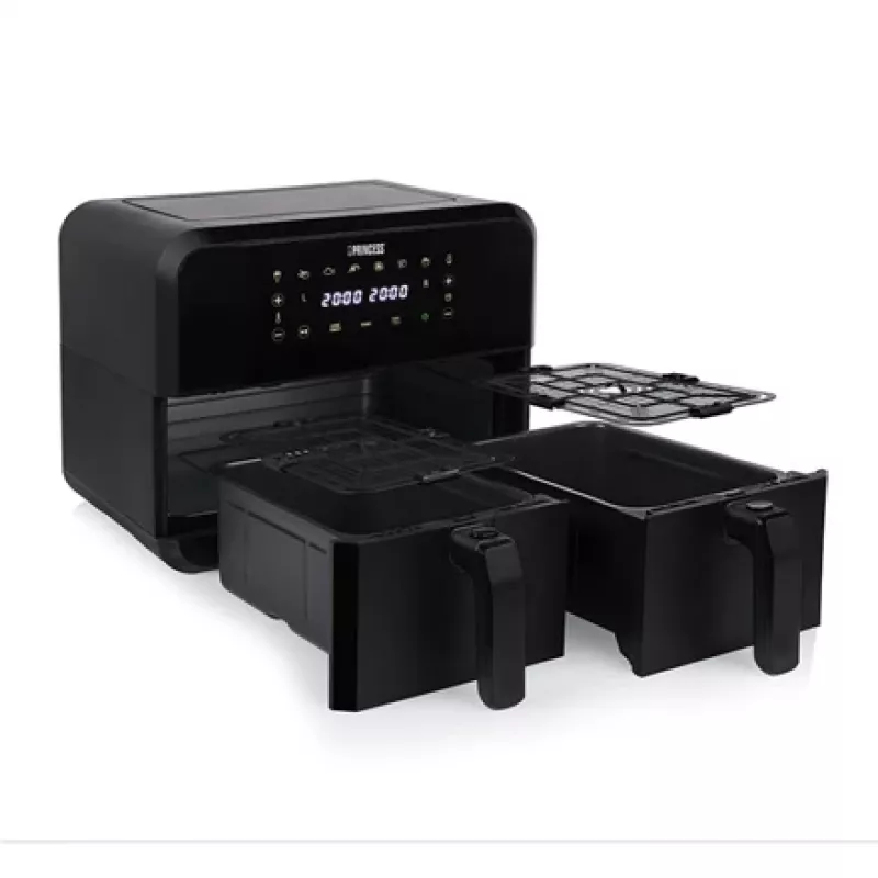 Airfryer Princess 1.182068.01.001 double-basket hot air fryer 8 L 2400 W 220°C touch LED (black)