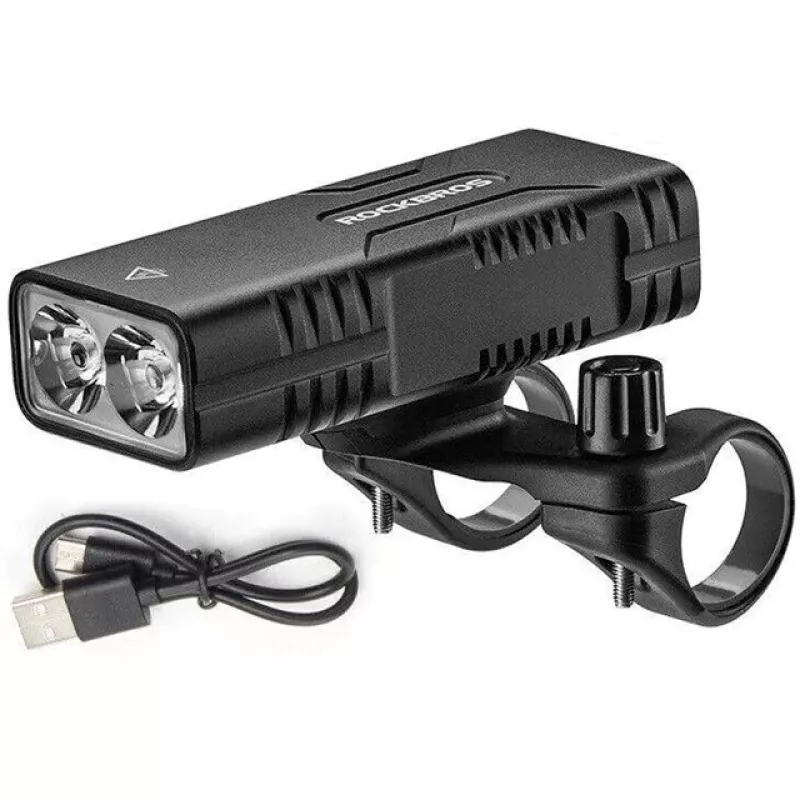 Rockbros Bike light with power bank function + USB-C to USB-A cable, 850 lm, black
