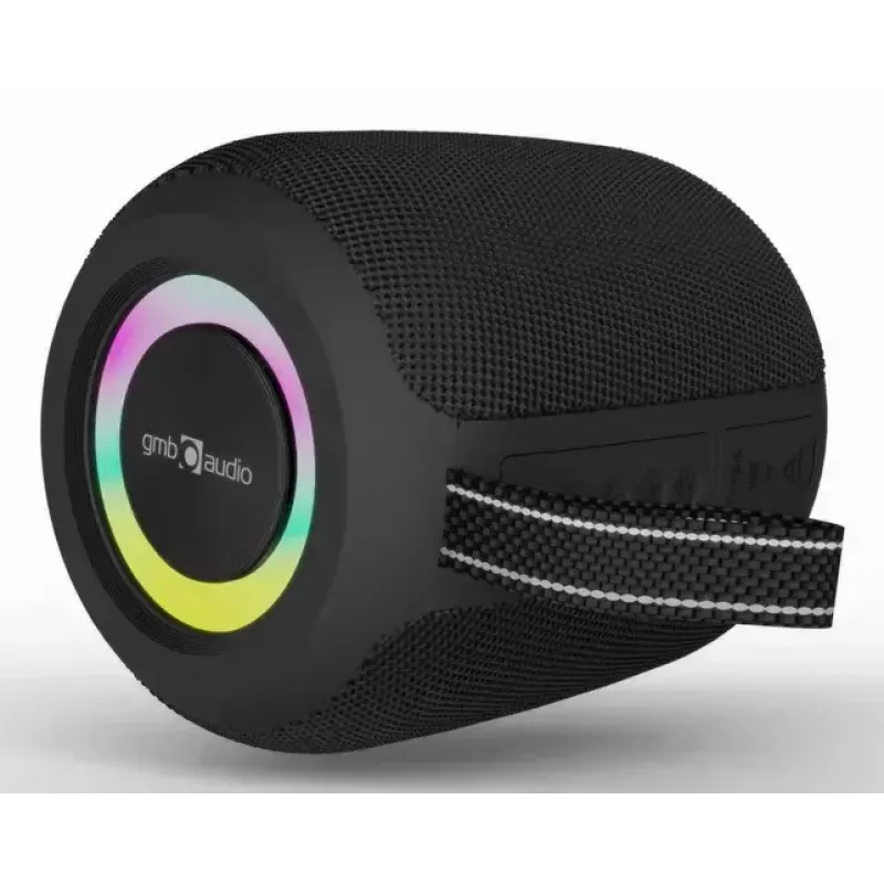 Mono portable speaker GEMBIRD GMB Audio SPK-BT-LED-05-BK — 8 W RMS, 6.6 cm driver, Bluetooth, MicroSD support, black cylinder