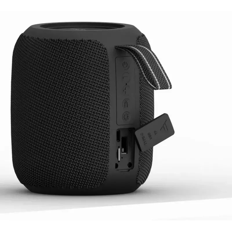 Mono portable speaker GEMBIRD GMB Audio SPK-BT-LED-05-BK — 8 W RMS, 6.6 cm driver, Bluetooth, MicroSD support, black cylinder