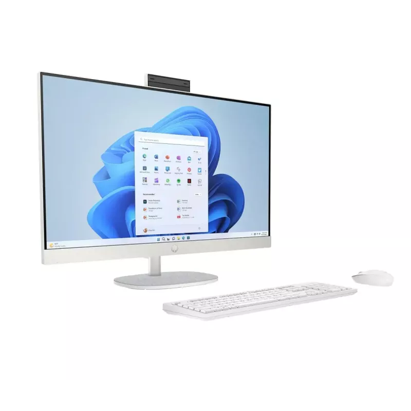 All-in-One PC HP 27-cr0222nw — HP All-in-One desktop with AMD Ryzen 7 7730U, 16GB RAM, 512GB SSD, 27 inch FHD, Windows 11 Home, Wi‑Fi 6
