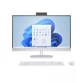 All-in-One PC HP 27-cr0232nw — AMD Ryzen 5 7520U, 16GB RAM, 512GB SSD, 27 inch FHD, Windows 11 Home, Wi‑Fi 6 (White)