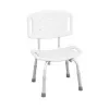 Shower stool REHA FUND WILSON RF-820 with cut-out backrest, U-shaped PVC seat, adjustable height 75–85 cm, load 110 kg, white