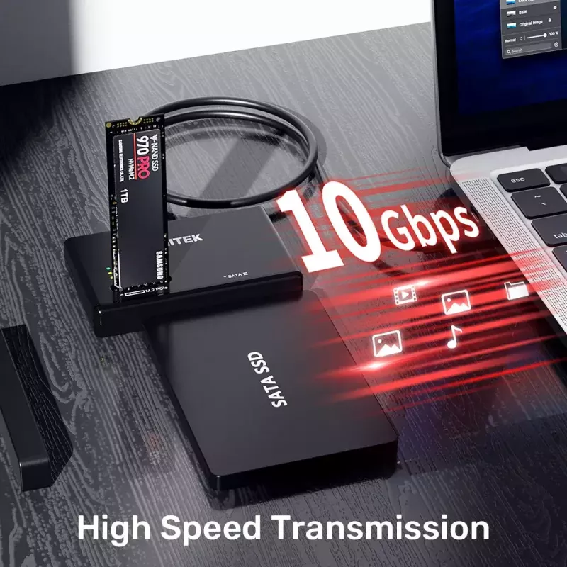 SSD enclosure UNITEK S1232A01-EU Black M.2/2.5 inch/3.5 inch 10 Gbit/s