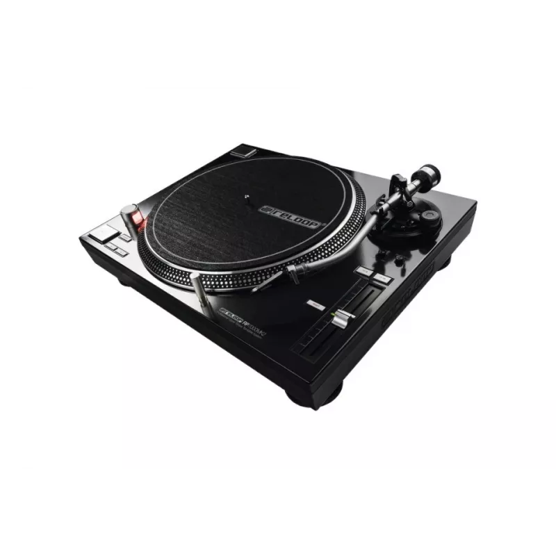 Direct drive DJ turntable Reloop RP-7000 MK2 — 33/45/78 RPM, S-shaped tonearm, aluminium platter, black