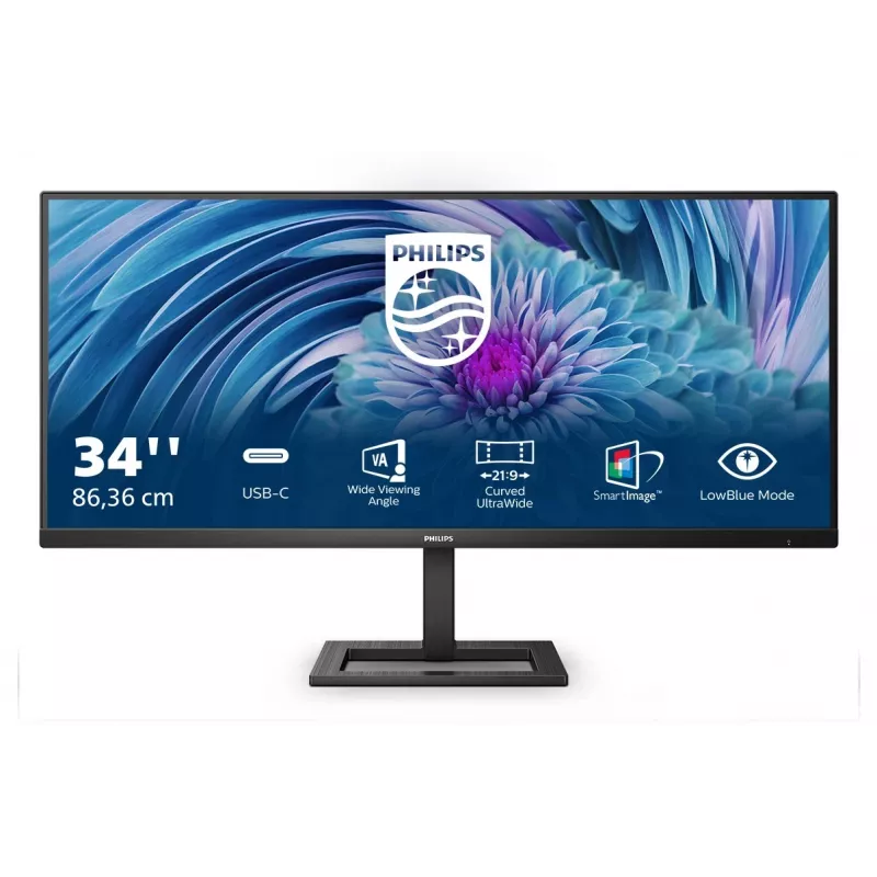 Philips E Line 346E2LAE/00 LED display 86.4 cm (34) 3440 x 1440 pixels Wide Quad HD LCD Black (Damaged Box)