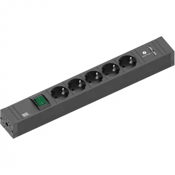 Power Extension Bachmann 420.0021 2m 5 AC Outlets Indoor Black