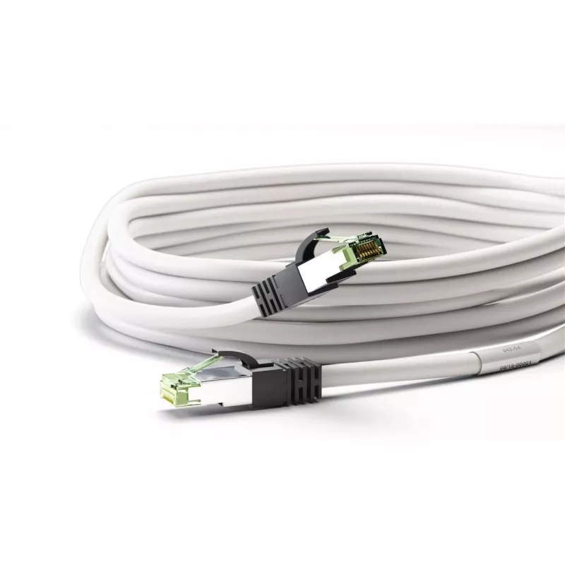 Goobay CAT 8.1 Patch Cable, S/FTP (PiMF), White, 0.5 m - LSZH Halogen-Free, Copper AWG 24 (55123)