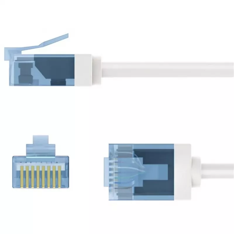 Goobay Ultra-Flexible CAT 6A Patch Cable slim U/UTP White - extra-short plug (74286)