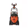 Black & Decker electric lawnmower with cutting height adjustment, height-adjustable handle with fold