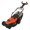 Black & Decker electric lawnmower with cutting height adjustment, height-adjustable handle with fold