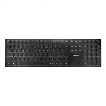 Wireless Keyboard Cherry KW 9100 Slim Portugal Black — 2.4 GHz & Bluetooth, QWERTY Portuguese layout