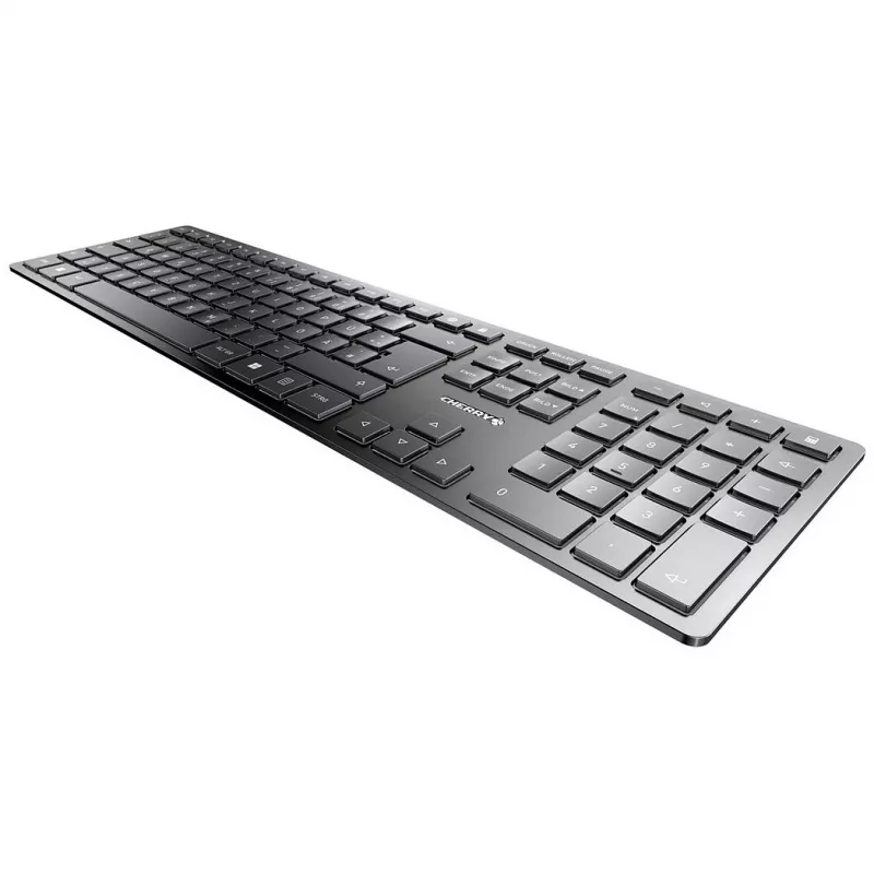 Wireless Keyboard Cherry KW 9100 Slim Portugal Black — 2.4 GHz & Bluetooth, QWERTY Portuguese layout