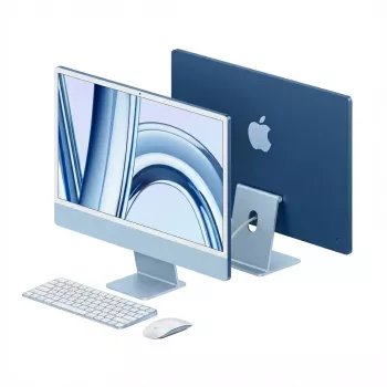 APPLE iMac Z1E5 59,62cm 23,5Zoll standard glass M4 8C CPU/8C GPU/16C N.E. 16GB 256GB SSD Gbit Eth MM MaKey DE Blue (Z1E5-MWUF3D/A-079C7M)