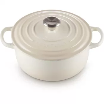 Le Creuset Signature Roaster round 22cm Meringue creme (21177227164430)