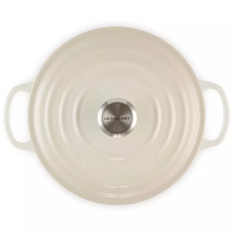 Le Creuset Signature Roaster round 22cm Meringue creme (21177227164430)