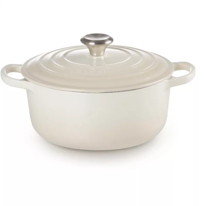 Le Creuset Signature Roaster round 22cm Meringue creme (21177227164430)