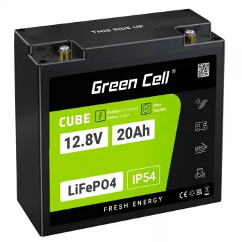 UPS battery Green Cell GC-LFPGC12V20AH Lithium Iron Phosphate 12.8V 20Ah, 256Wh, 185x80x170 mm, 3 kg