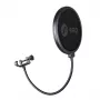 Pop filter SSQ Double Pop Filter SSQ POP1 SS-1923 for studio microphones, dual-layer metal mesh, adjustable gooseneck