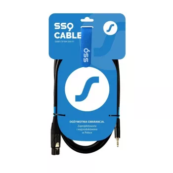 XLR (3-pin) female to 3.5 mm TRS stereo jack cable SSQ XLRMi0.5 0.5 m, balanced, 85Ω ±5Ω, 2×0.23 mm², black