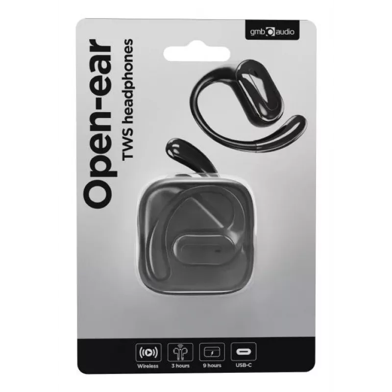 Wired headphones GEMBIRD OWS-01-BK with adjustable headband and built-in microphone