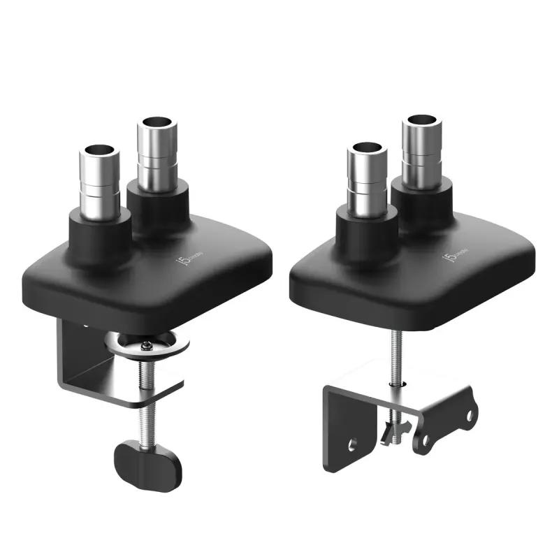 j5create JTSA102 Ergonomic Dual Monitor Mount Black Clamp/Grommet 16 kg