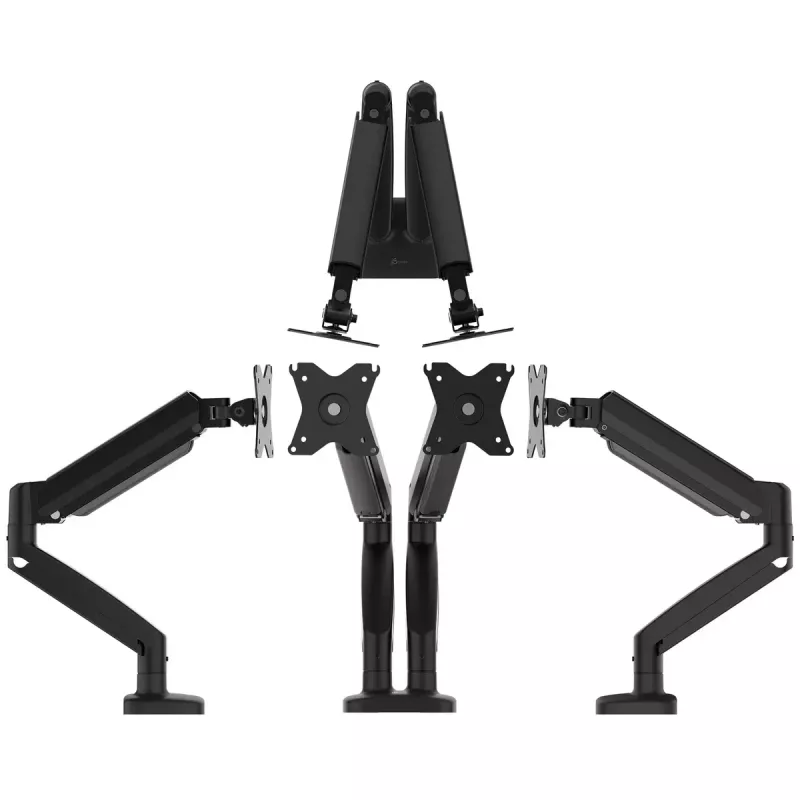 j5create JTSA102 Ergonomic Dual Monitor Mount Black Clamp/Grommet 16 kg