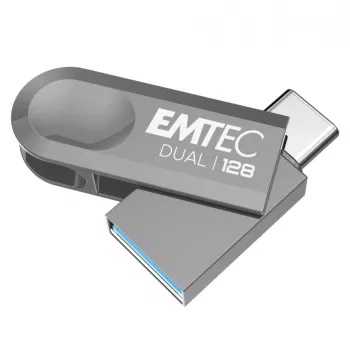 USB Flash Drive Emtec 128GB USB Type-A USB Type-C D280