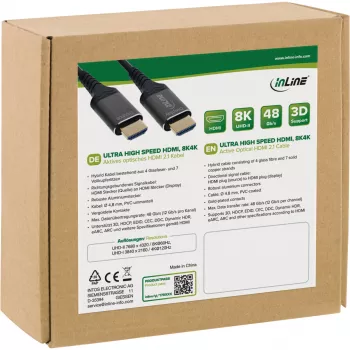 InLine HDMI AOC Cable 17915X Ultra High Speed 8K, Active Optical, 15 m