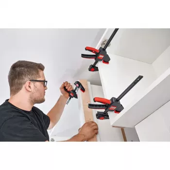 Table clamp Bessey EZR15SET one-hand, 150 mm clamping width, 60 mm throat depth, black/red