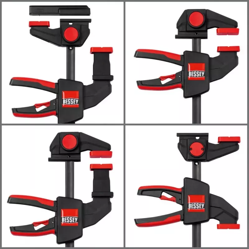 Table clamp Bessey EZR15SET one-hand, 150 mm clamping width, 60 mm throat depth, black/red