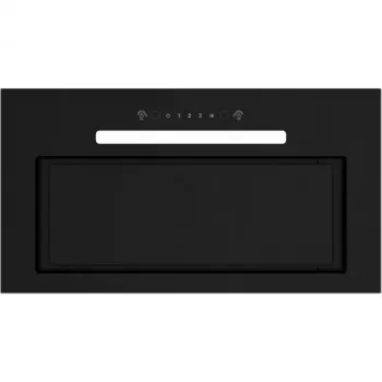 Built-in kitchen hood MPM MPM-54-OWS-01, 54 cm, ducted/recirculating, 3-speed, black, glass/steel