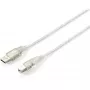 Equip - USB Cable - USB (M) to USB Type B (M) - USB2.0 - 5,0m - Transparent Silver (128652)