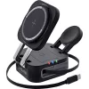 Indoor wireless charger InLine 33392T for headphones, headsets, smartphones and smartwatches — USB power 9/12 V, Black