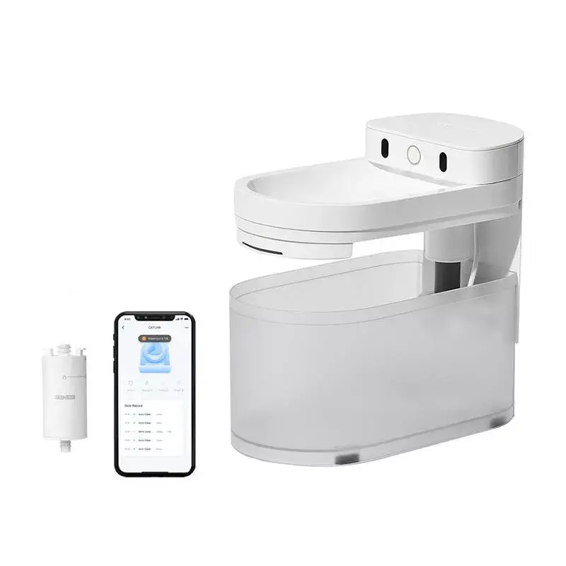 Cat fountain Catlink Pure 3 CL-WB-02 white with filtration system and adjustable water flow