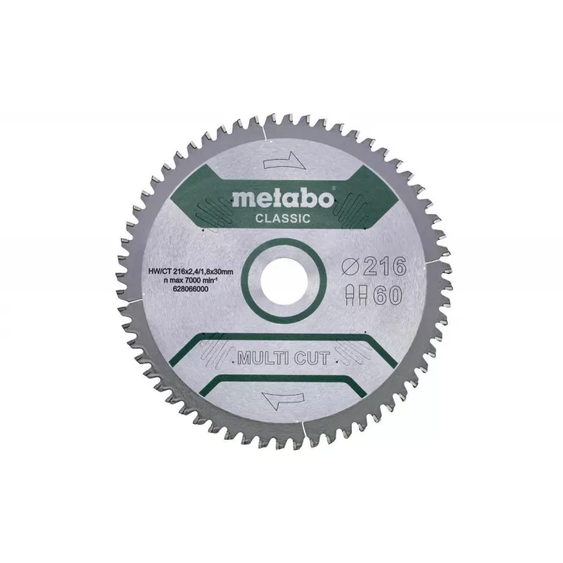 Circular saw blade Metabo 628066000 21.6 cm