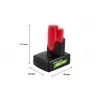 Cordless tool battery Green Cell PTML12V6 12V Li-Ion 6 Ah, dimensions 6.6×9×11.1 cm
