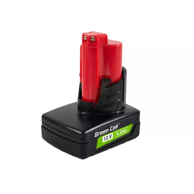 Cordless tool battery Green Cell PTML12V6 12V Li-Ion 6 Ah, dimensions 6.6×9×11.1 cm